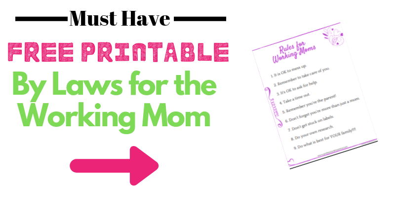 Printable list of rules for the exhausted working mom