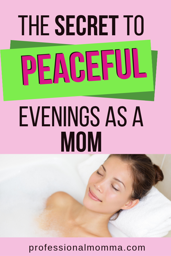 Mom relaxing after using a simple evening routines for working moms